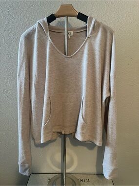 BKE Light Taupe Hooded Knit Pullover Sweater size XL